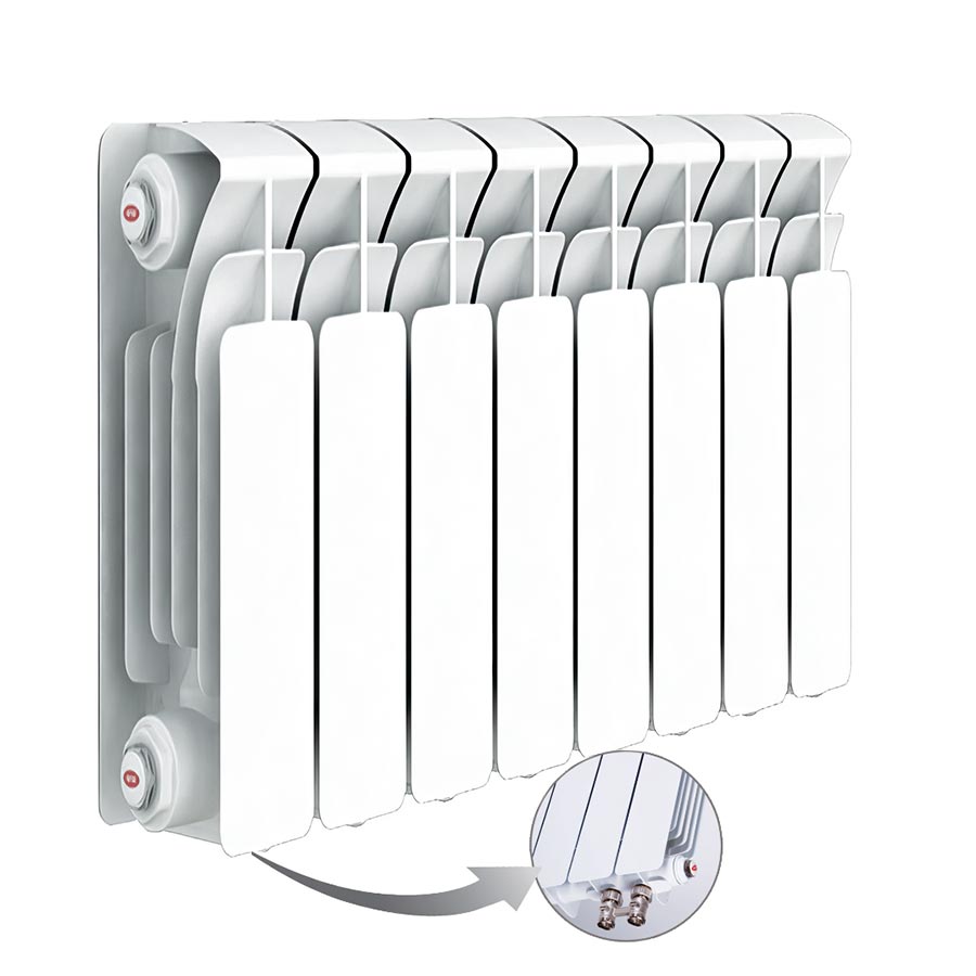 Фото Радиатор биметаллический секционный, настенный, RIFAR Base 350, 6 секций, нижнее подключение, артикул R35006НПЛ