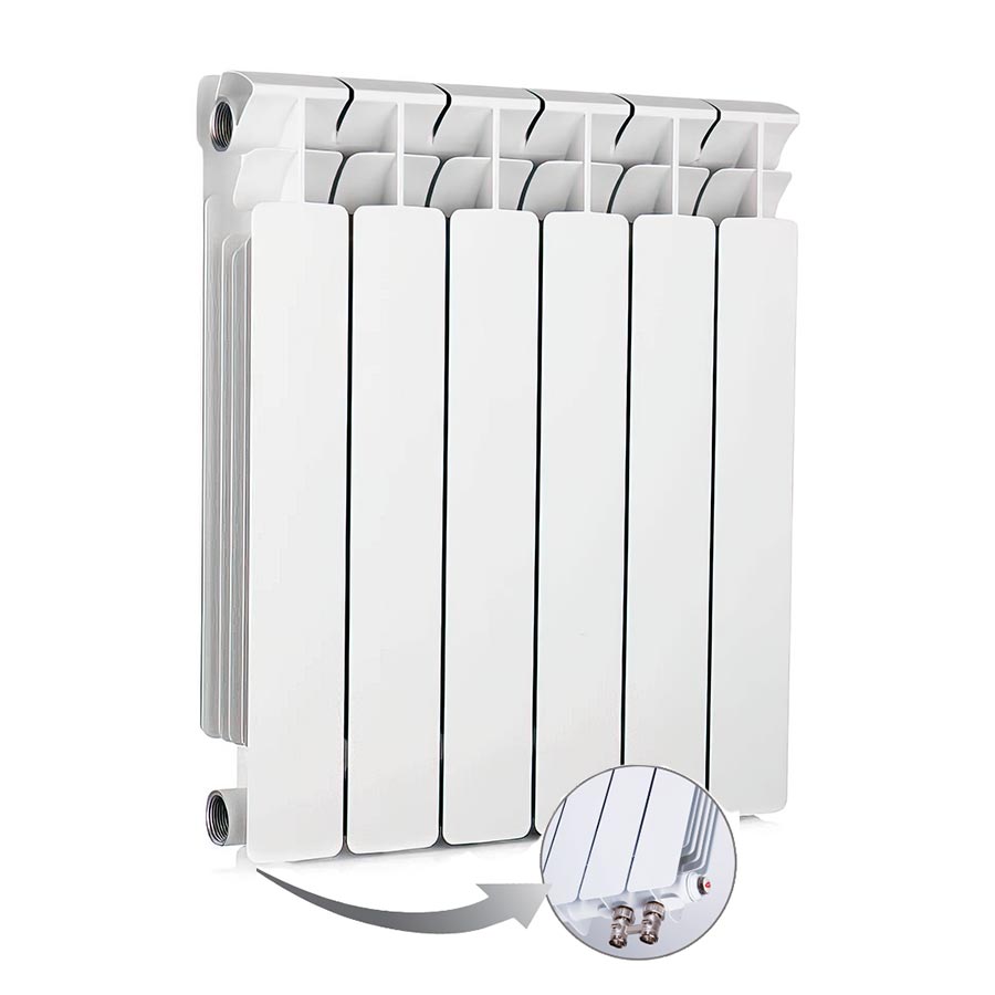 Фото Радиатор биметаллический секционный, настенный, RIFAR Base 500, 9 секций, нижнее подключение, артикул R50009НПЛ